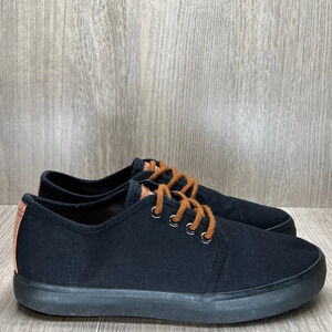 VAMVAS Shoes Sz M6 W7.5 Low Top Lace Up Sneakers Casual Walking Canvas Black